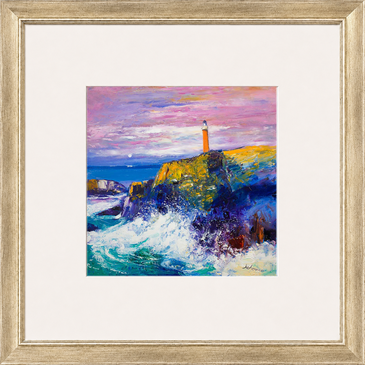 Big Swell, Butt of Lewis Lighthouse by Jolomo - Scottish lighthouse coastal artwork framed wall art print, product image 6