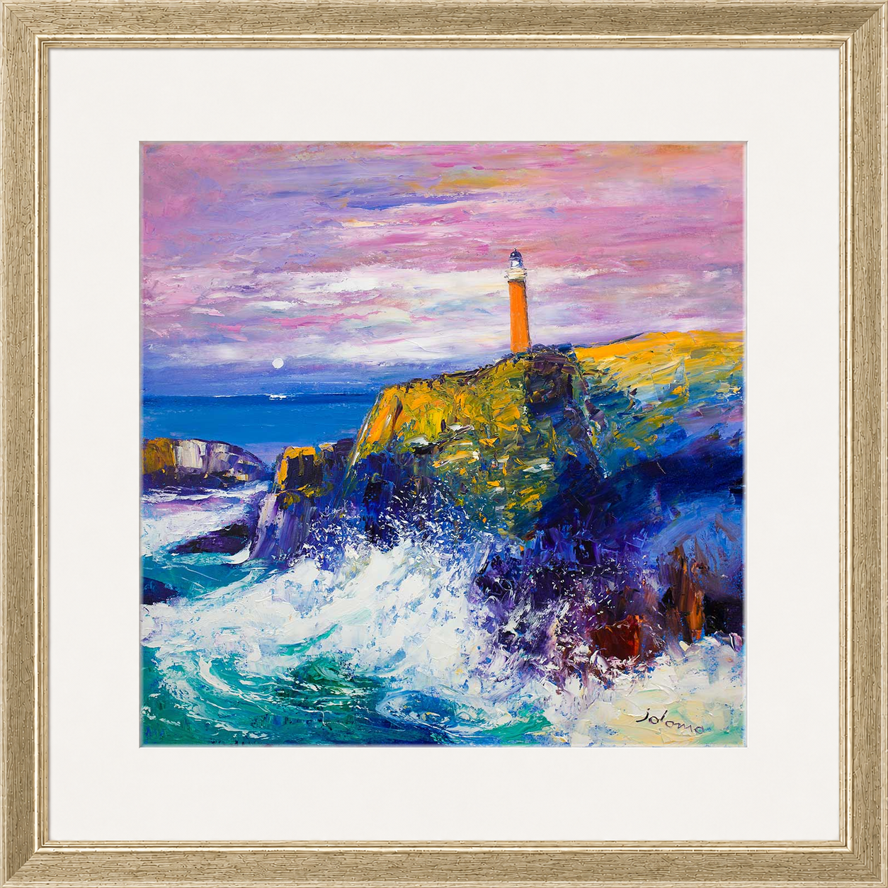 Big Swell, Butt of Lewis Lighthouse by Jolomo - Scottish lighthouse coastal artwork framed wall art print, product image 24