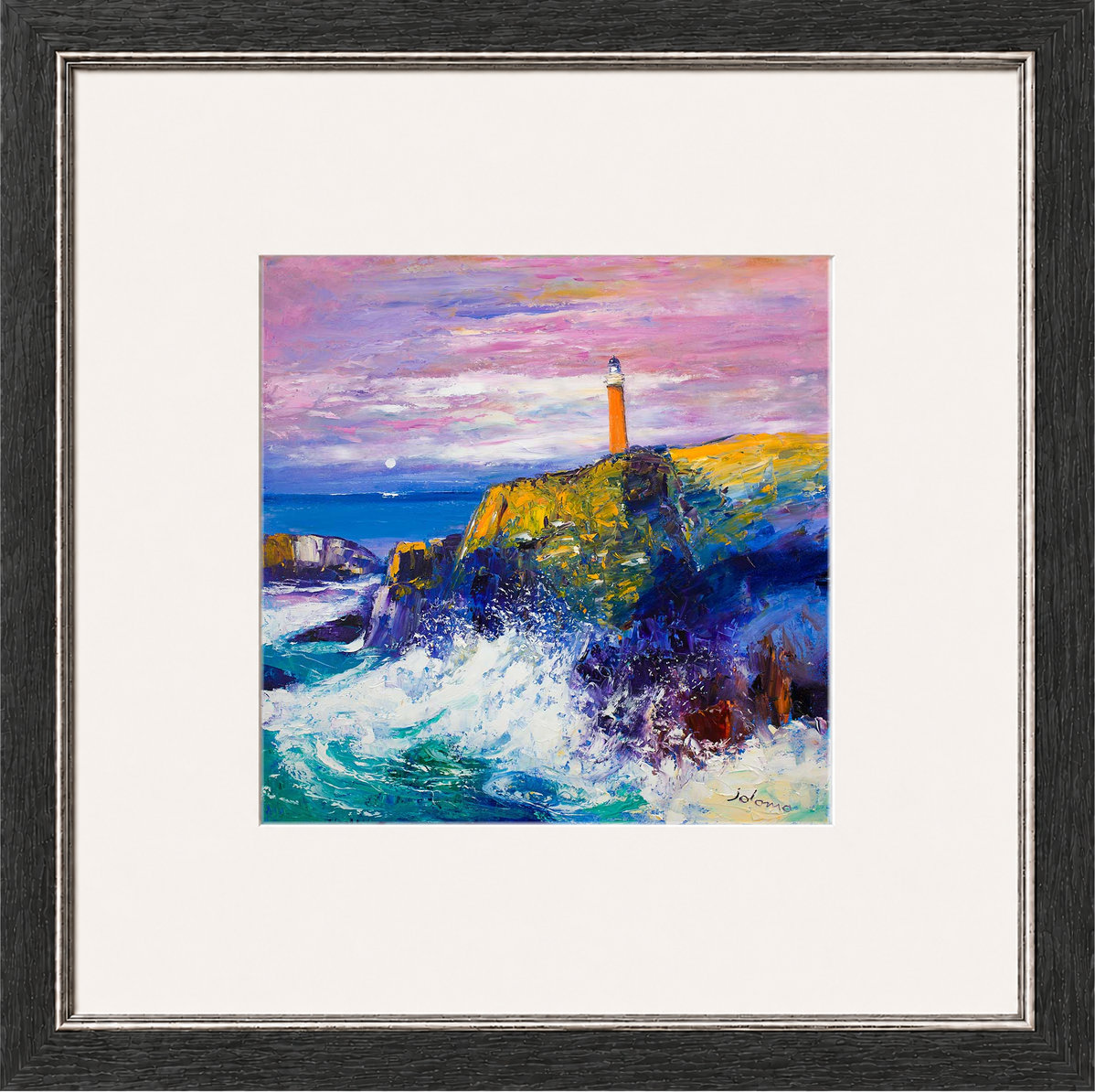 Big Swell, Butt of Lewis Lighthouse by Jolomo - Scottish lighthouse coastal artwork framed wall art print