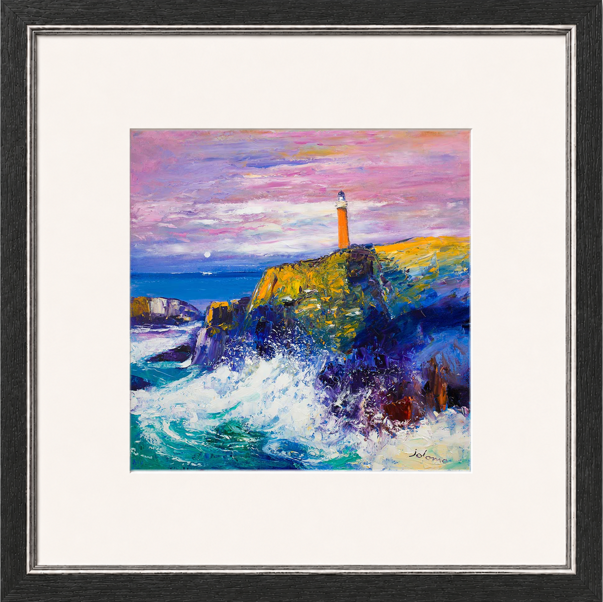 Big Swell, Butt of Lewis Lighthouse by Jolomo - Scottish lighthouse coastal artwork framed wall art print, product image 8