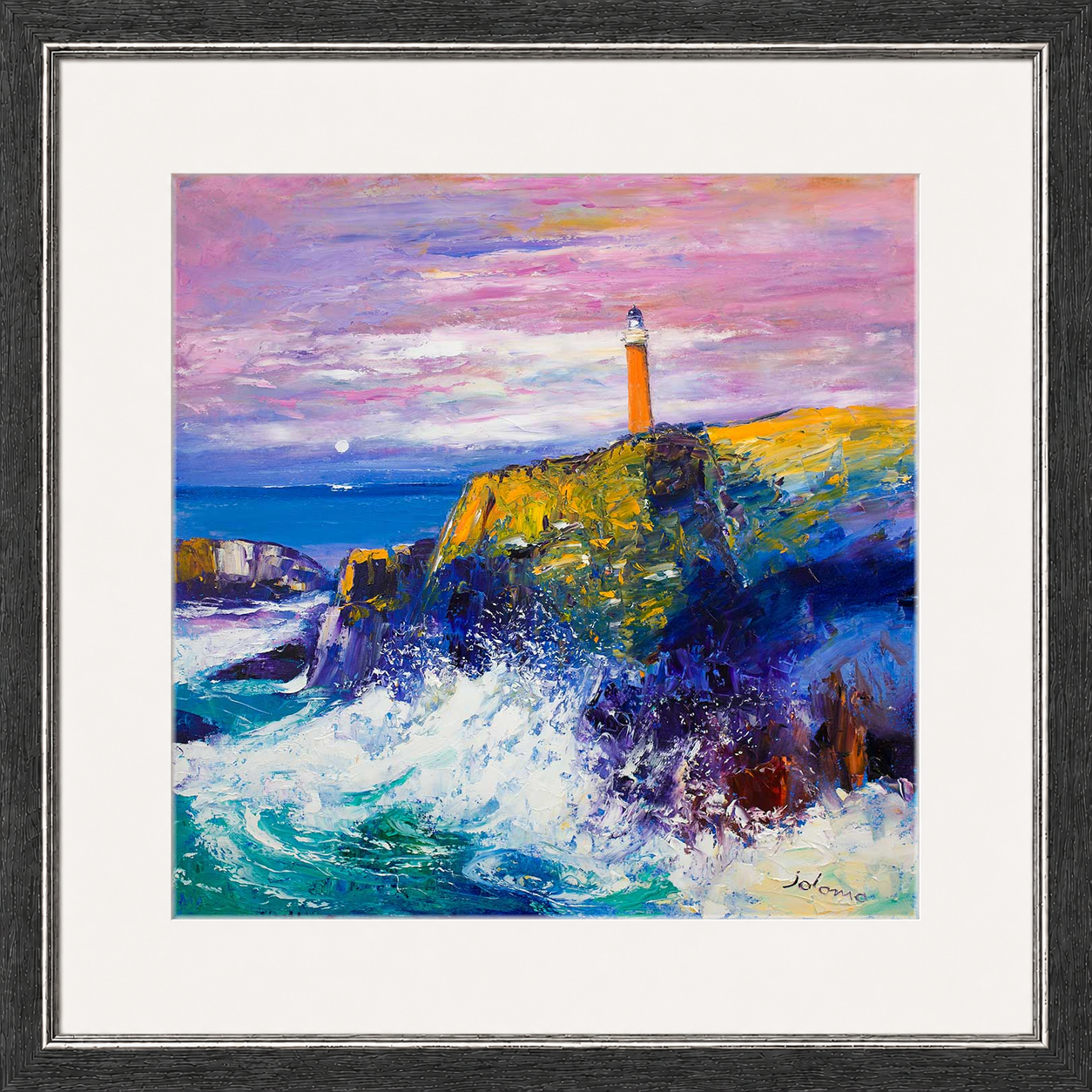 Big Swell, Butt of Lewis Lighthouse by Jolomo - Scottish lighthouse coastal artwork framed wall art print, product image 20