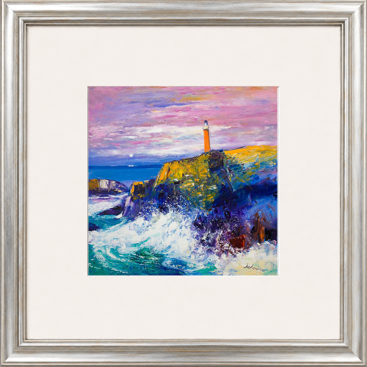 Big Swell, Butt of Lewis Lighthouse by Jolomo - Scottish lighthouse coastal artwork framed wall art print, product image 5