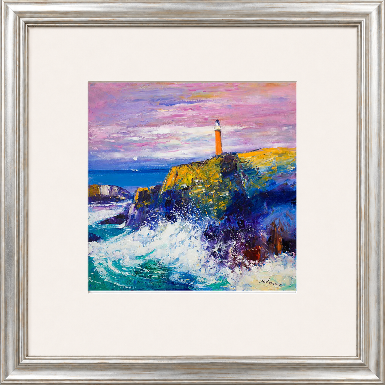 Big Swell, Butt of Lewis Lighthouse by Jolomo - Scottish lighthouse coastal artwork framed wall art print, product image 11