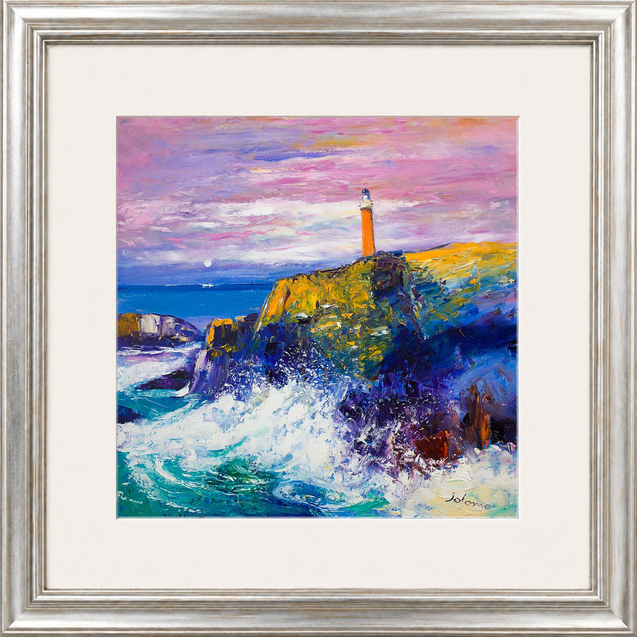 Big Swell, Butt of Lewis Lighthouse by Jolomo - Scottish lighthouse coastal artwork framed wall art print, product image 17