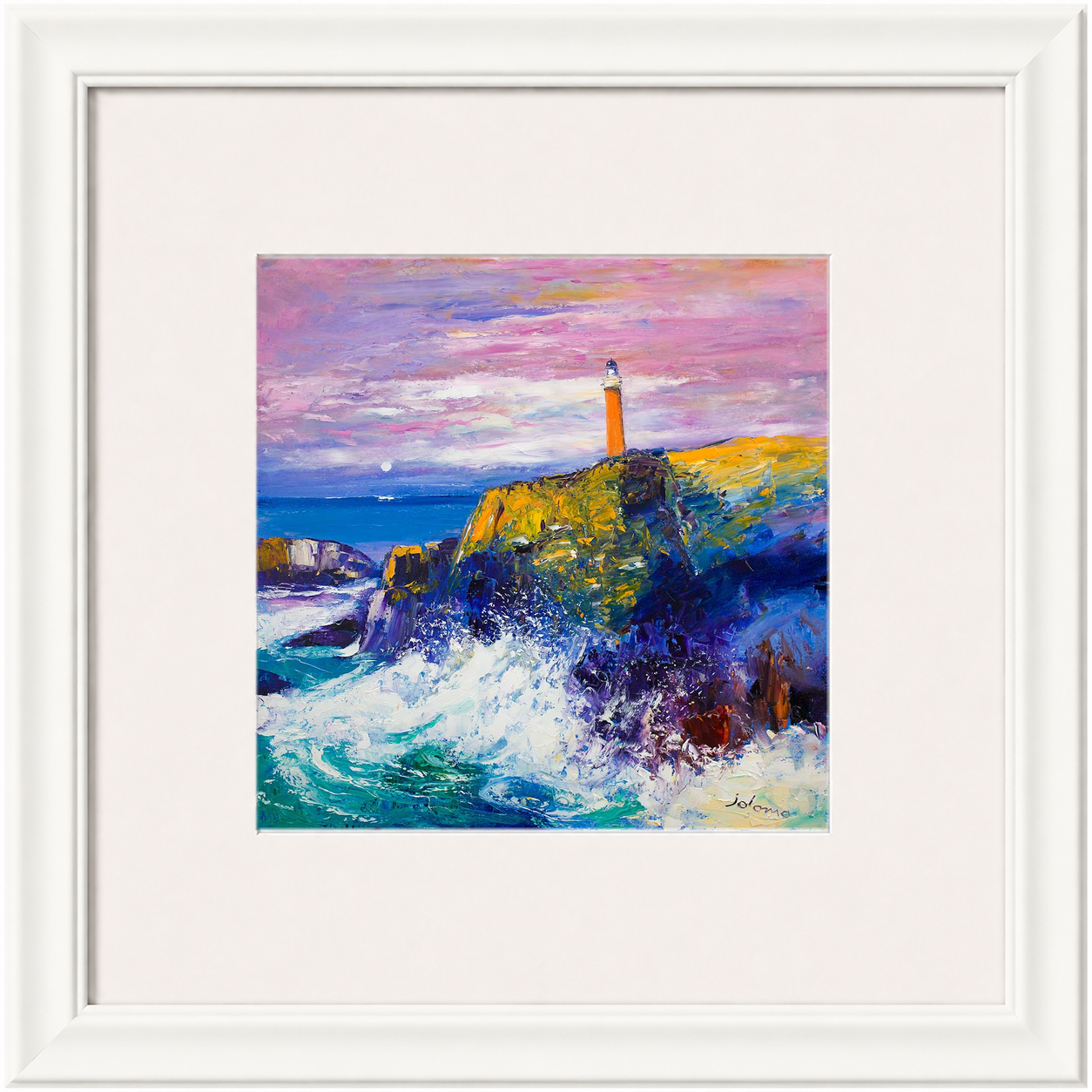 Big Swell, Butt of Lewis Lighthouse by Jolomo - Scottish lighthouse coastal artwork framed wall art print, product image 4