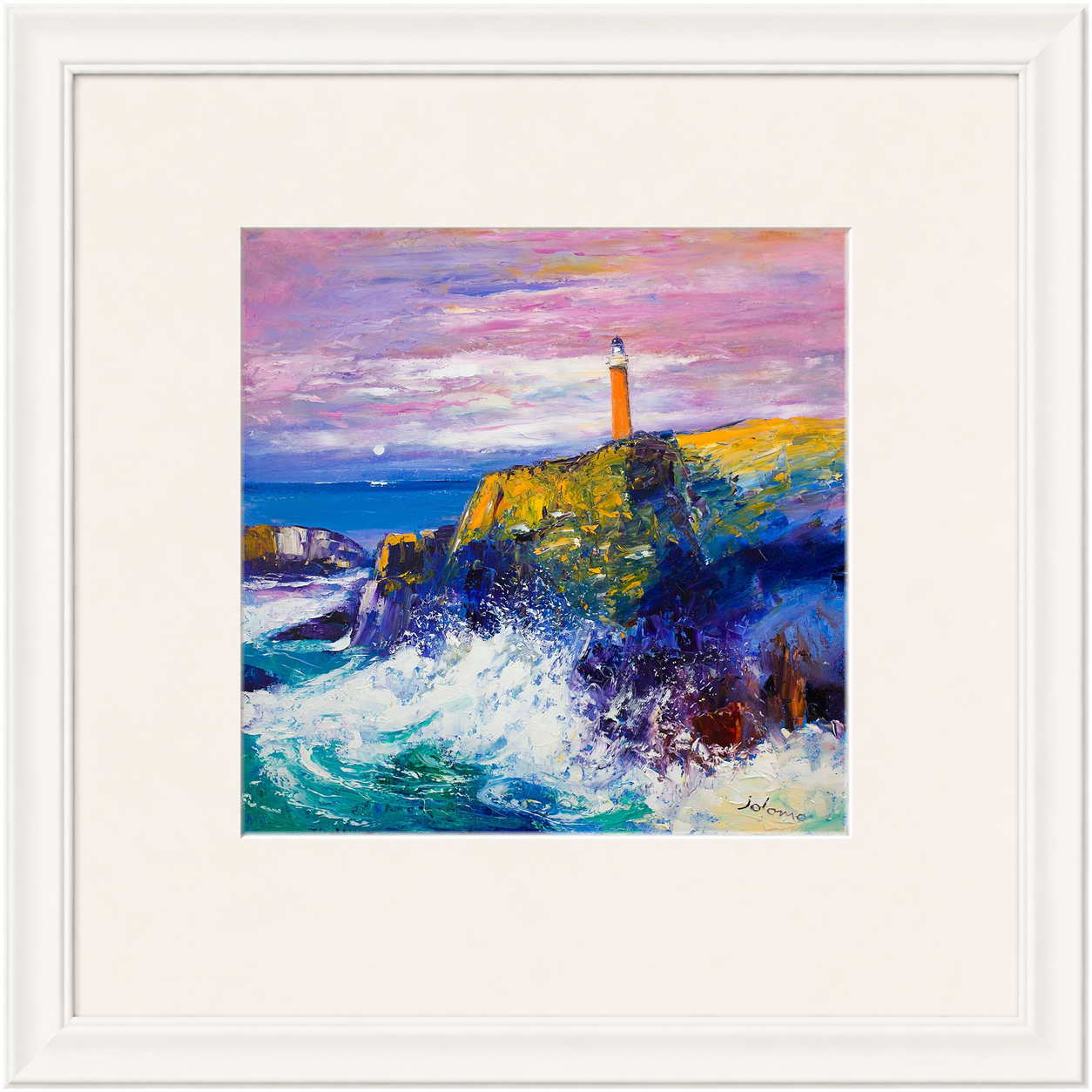 Big Swell, Butt of Lewis Lighthouse by Jolomo - Scottish lighthouse coastal artwork framed wall art print, product image 10