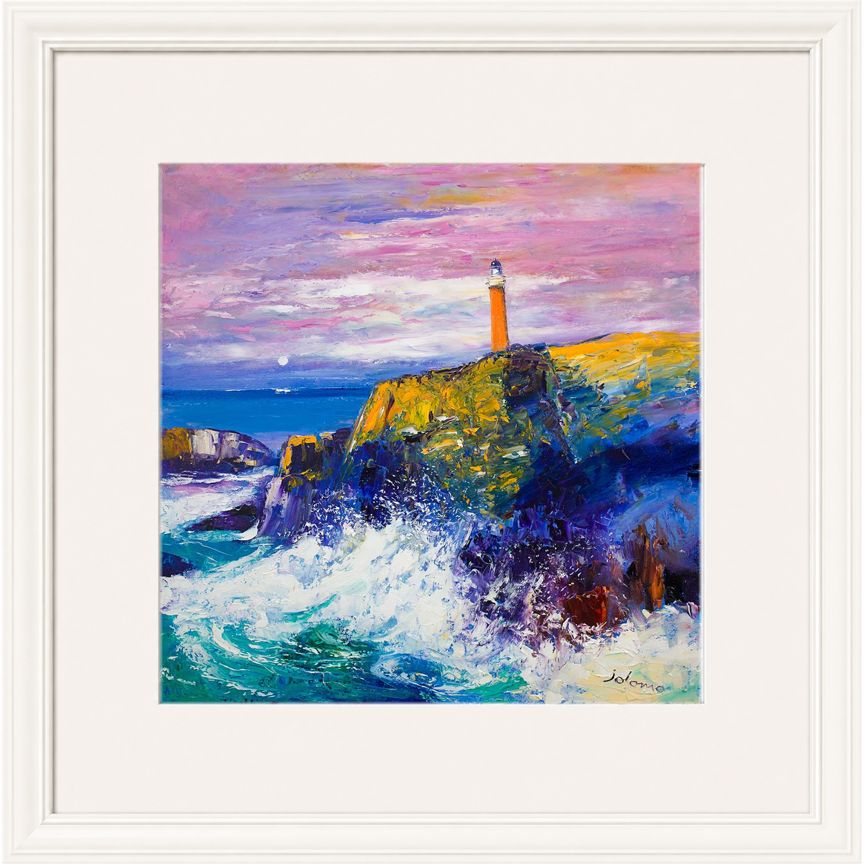 Big Swell, Butt of Lewis Lighthouse by Jolomo - Scottish lighthouse coastal artwork framed wall art print, product image 16