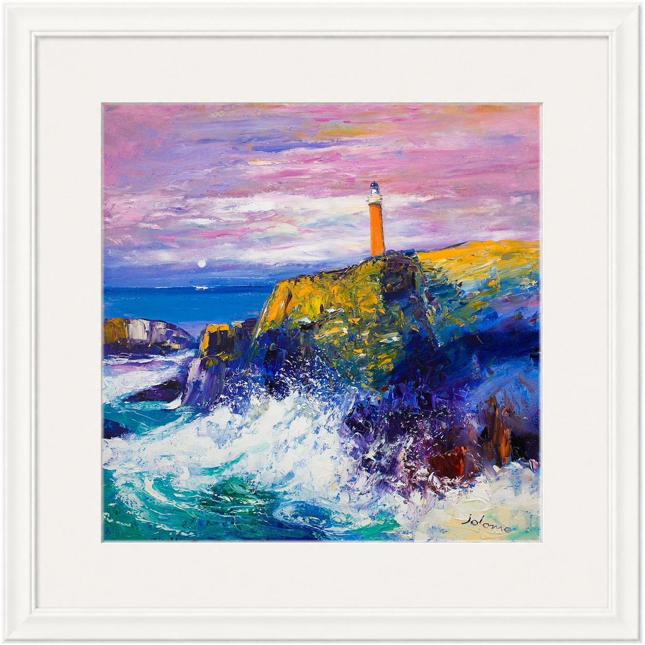 Big Swell, Butt of Lewis Lighthouse by Jolomo - Scottish lighthouse coastal artwork framed wall art print, product image 22