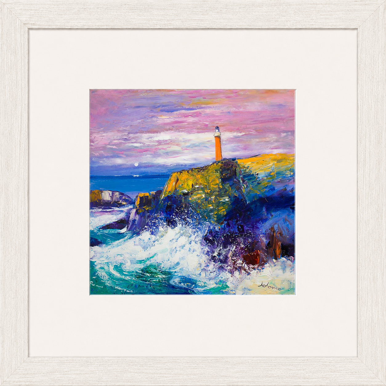 Big Swell, Butt of Lewis Lighthouse by Jolomo - Scottish lighthouse coastal artwork framed wall art print, product image 13