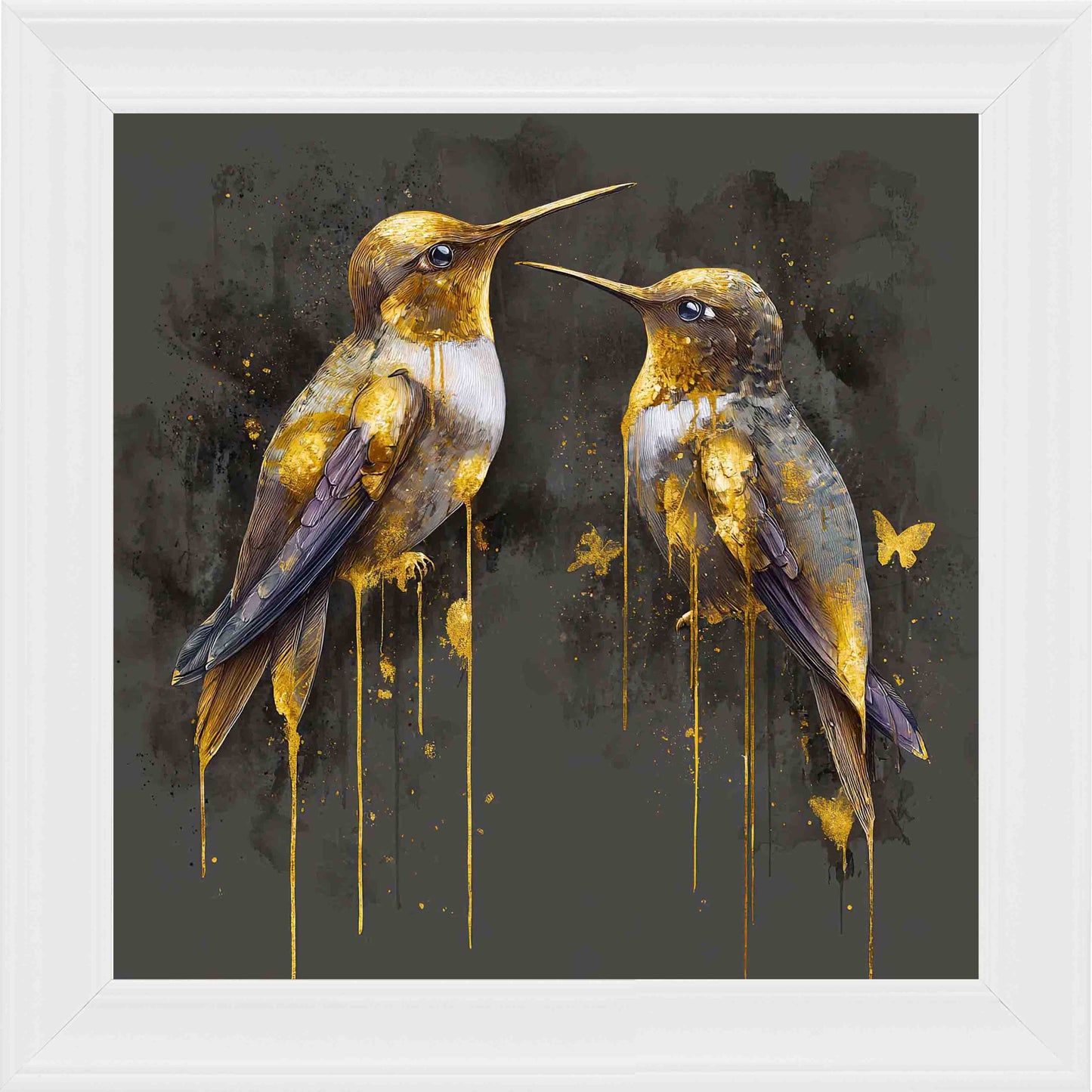 Birds 1 Framed Wall Art - White