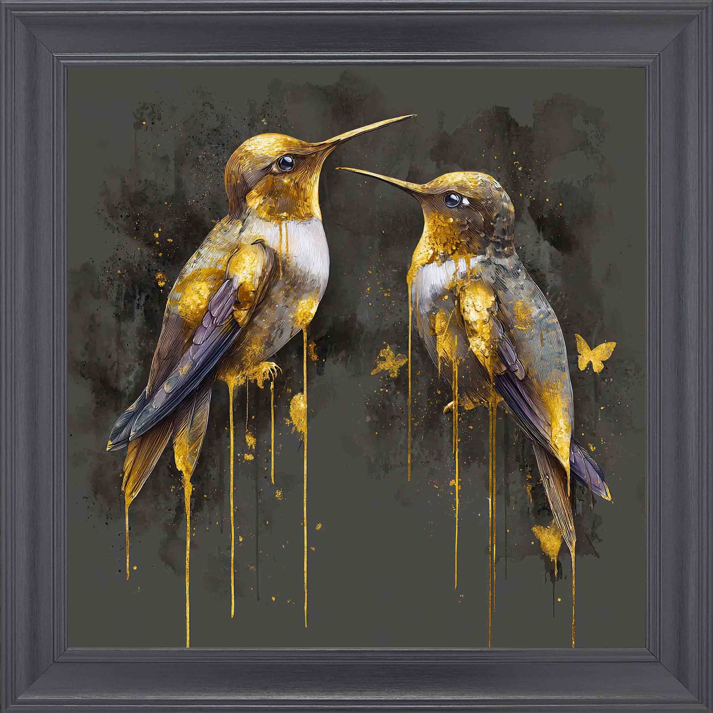 Birds 1 Framed Wall Art - Black