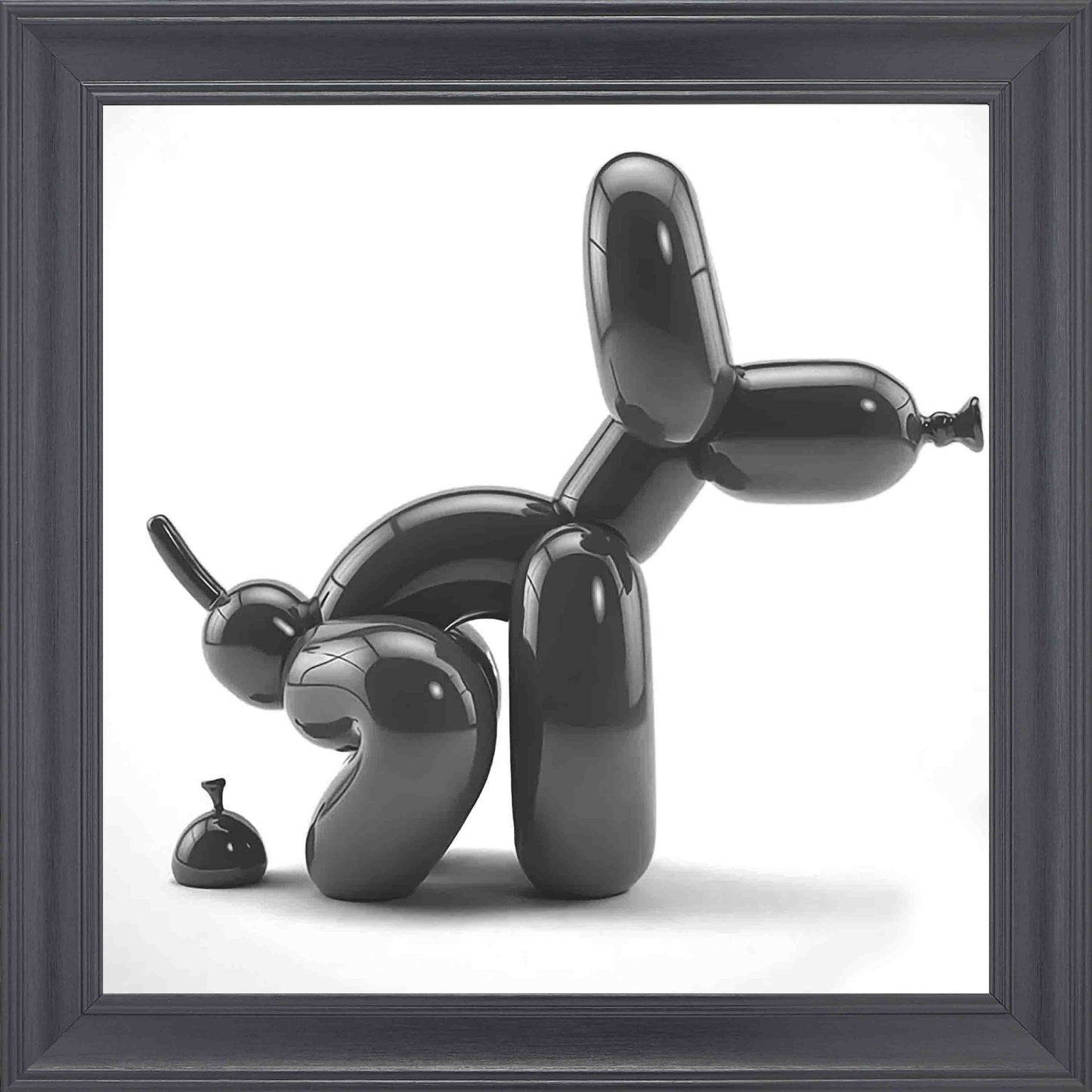 Black Balloon Dog Framed Wall Art - Black