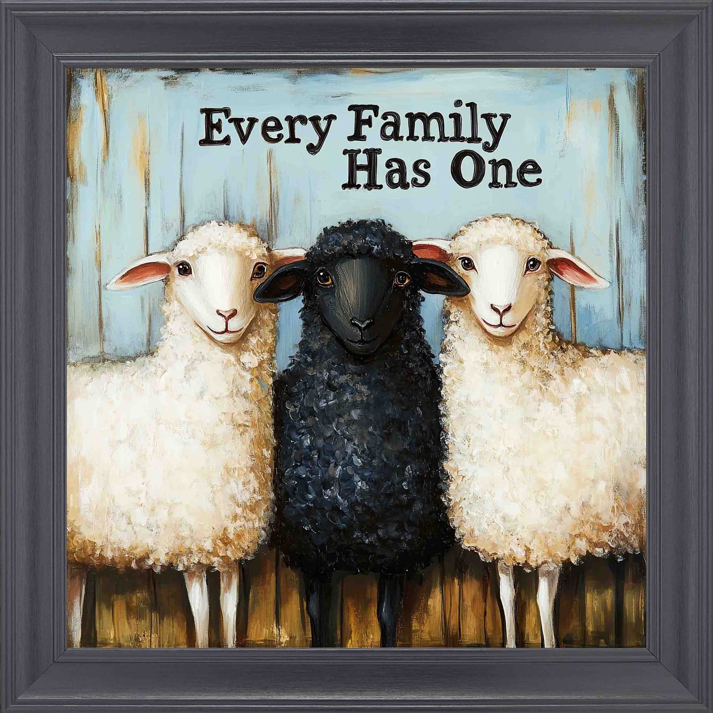 Black Sheep Framed Wall Art - Black