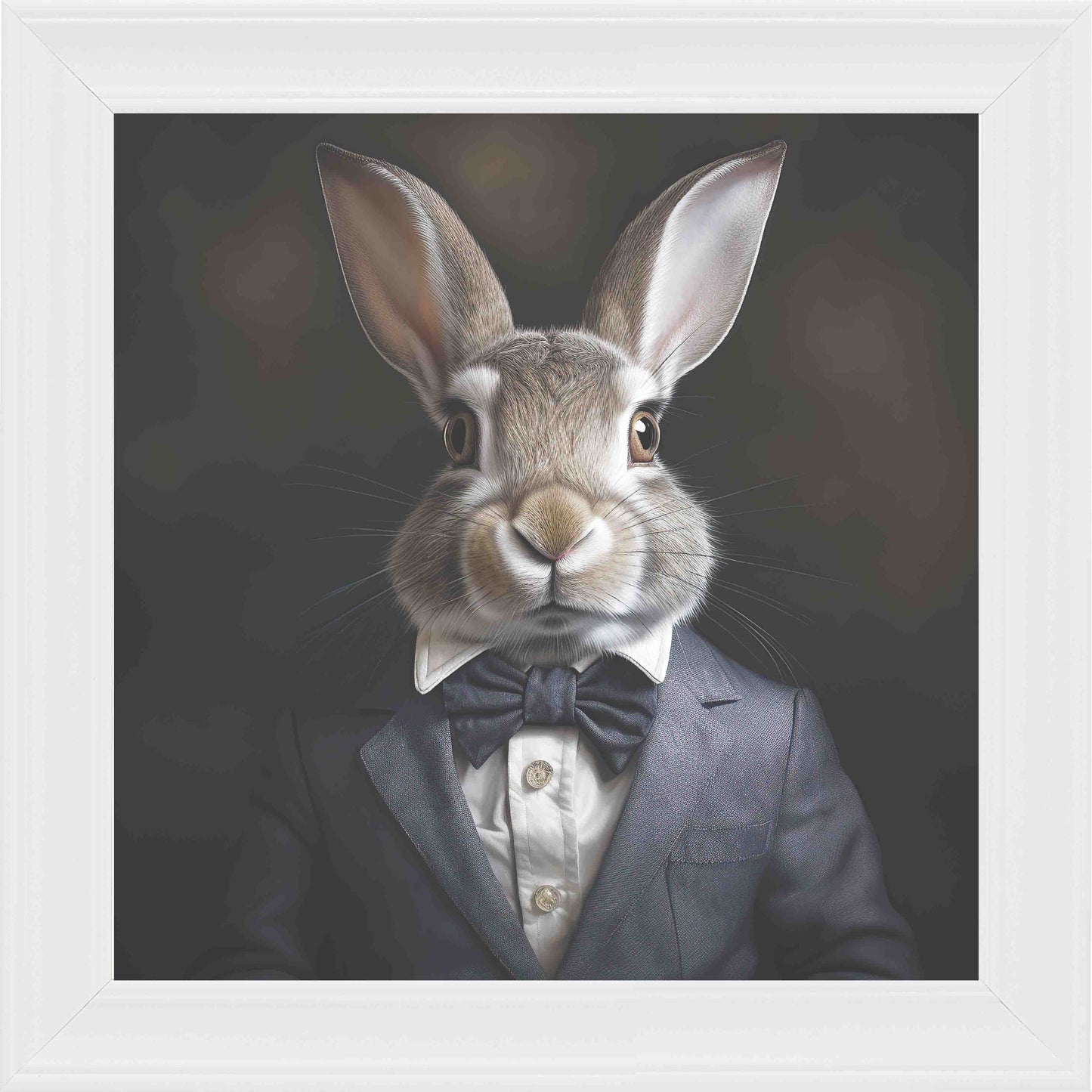 Bunny Suit Framed Wall Art - White