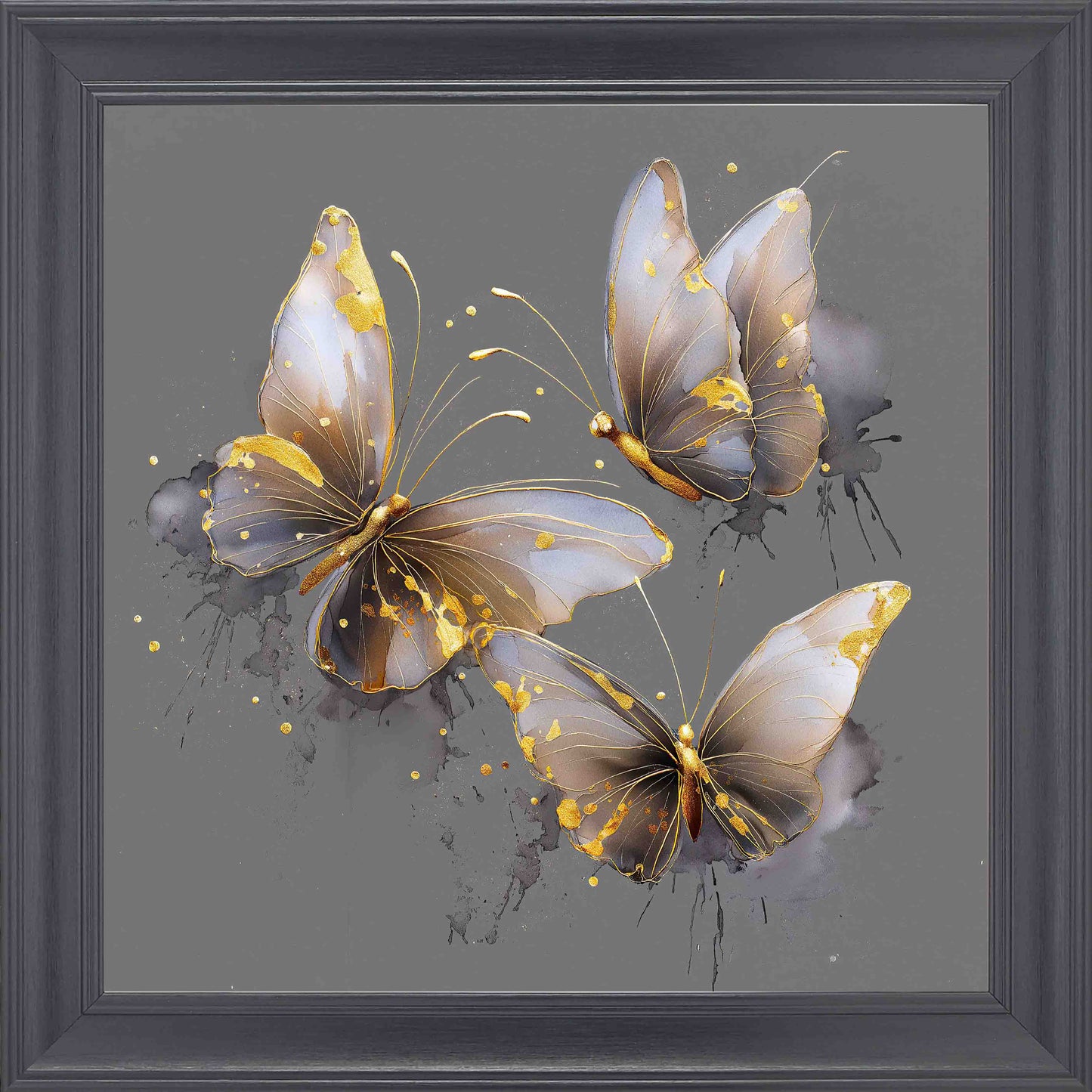 Butterflies 1 Framed Wall Art - Black