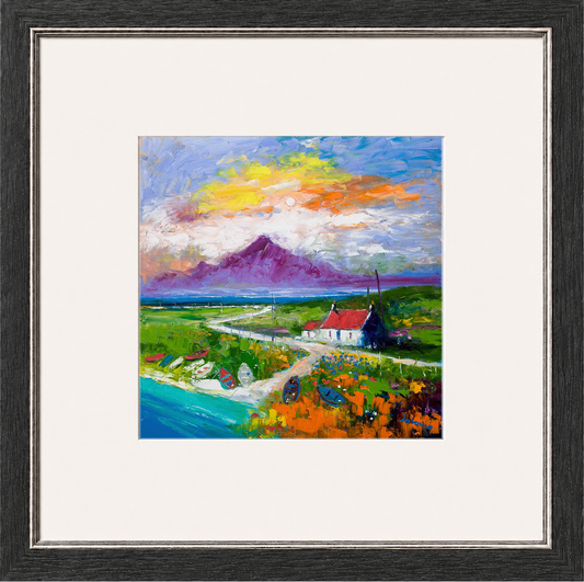 Creels and Beached Boats, The Uists by John Lowrie Morrison (Jolomo) Framed Art
