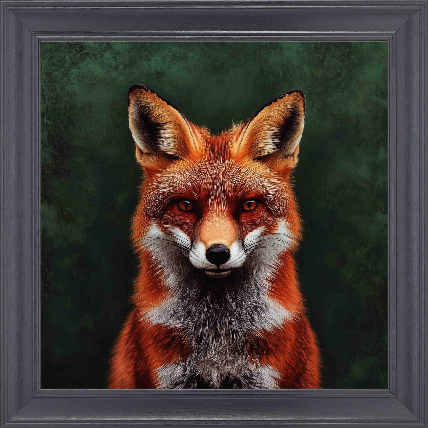 Emerald Fox Framed Wall Art - Black