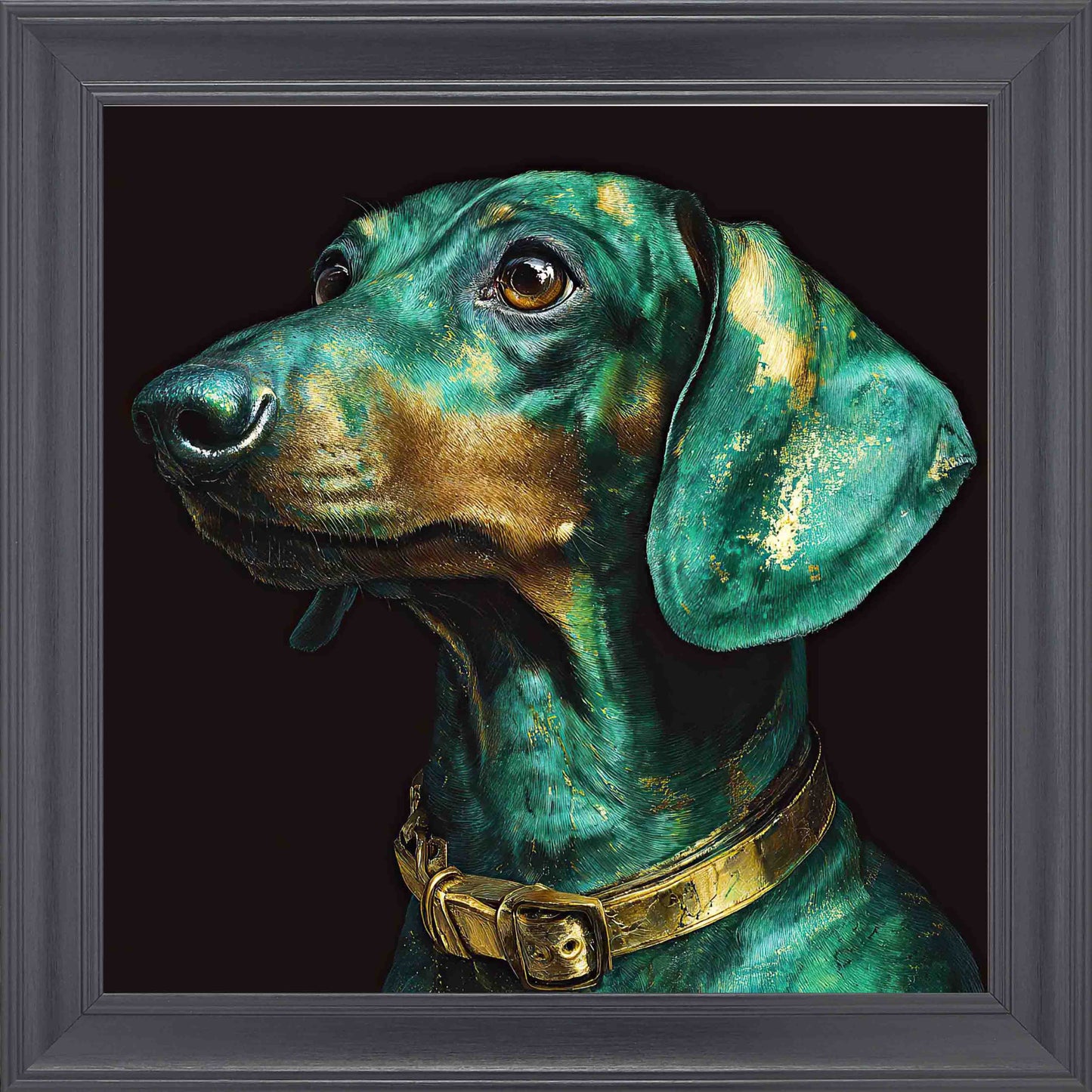 Emerald Sausage Framed Wall Art - Black
