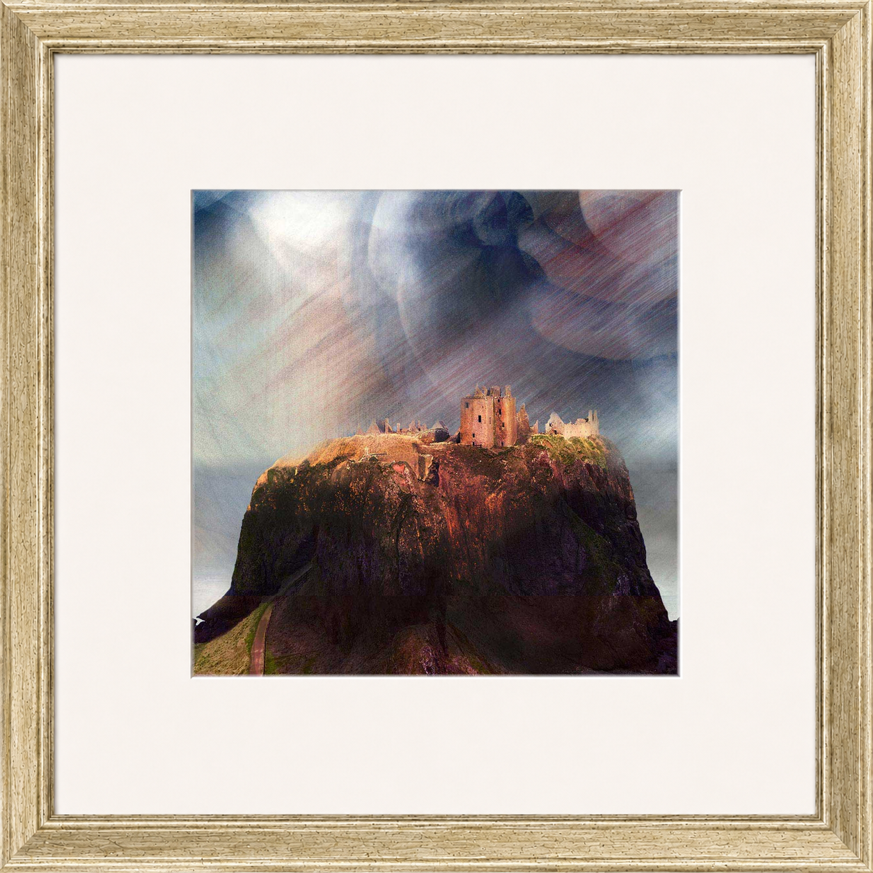 Dunnottar Castle by Esther Cohen framed wall art print showing the clifftop Scottish ruins above the sea