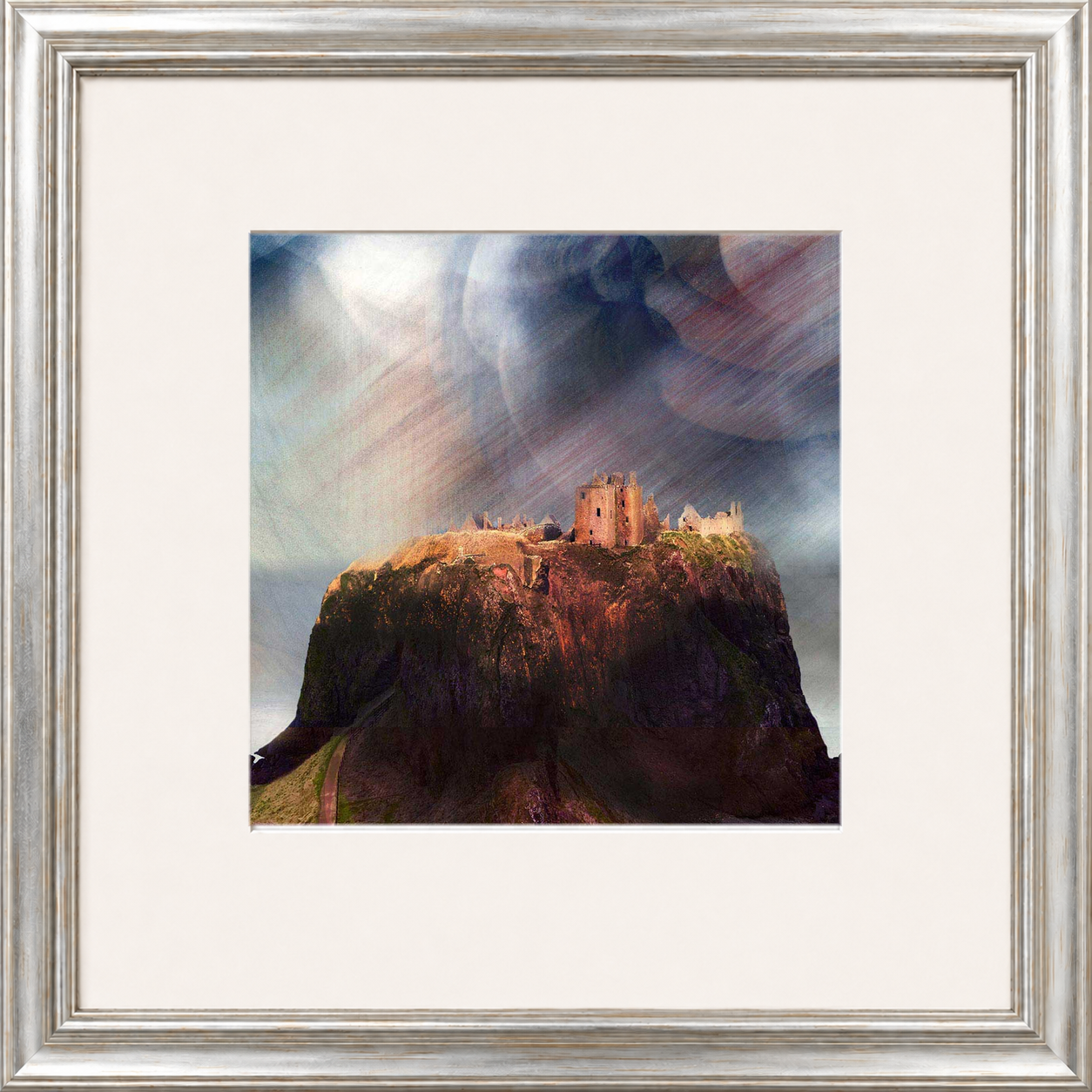 Dunnottar Castle by Esther Cohen framed wall art print showing the clifftop Scottish ruins above the sea