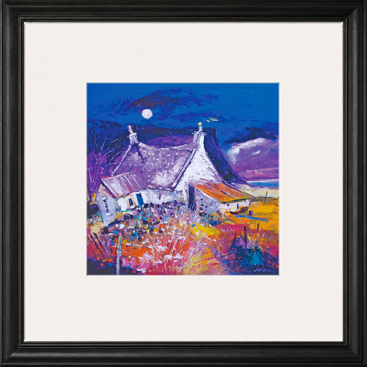 Evening Falls on Archie Baldie's, Gribun by Jolomo - Scottish landscape artwork framed wall art print, product image 3
