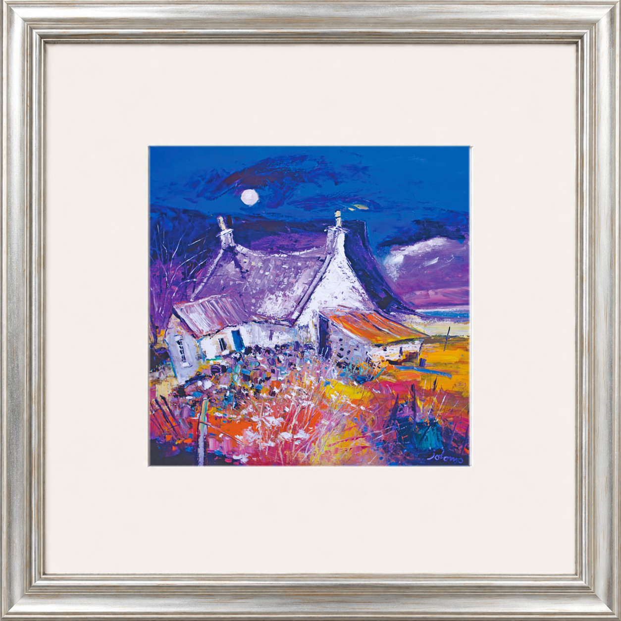 Evening Falls on Archie Baldie's, Gribun by Jolomo - Scottish landscape artwork framed wall art print, product image 5