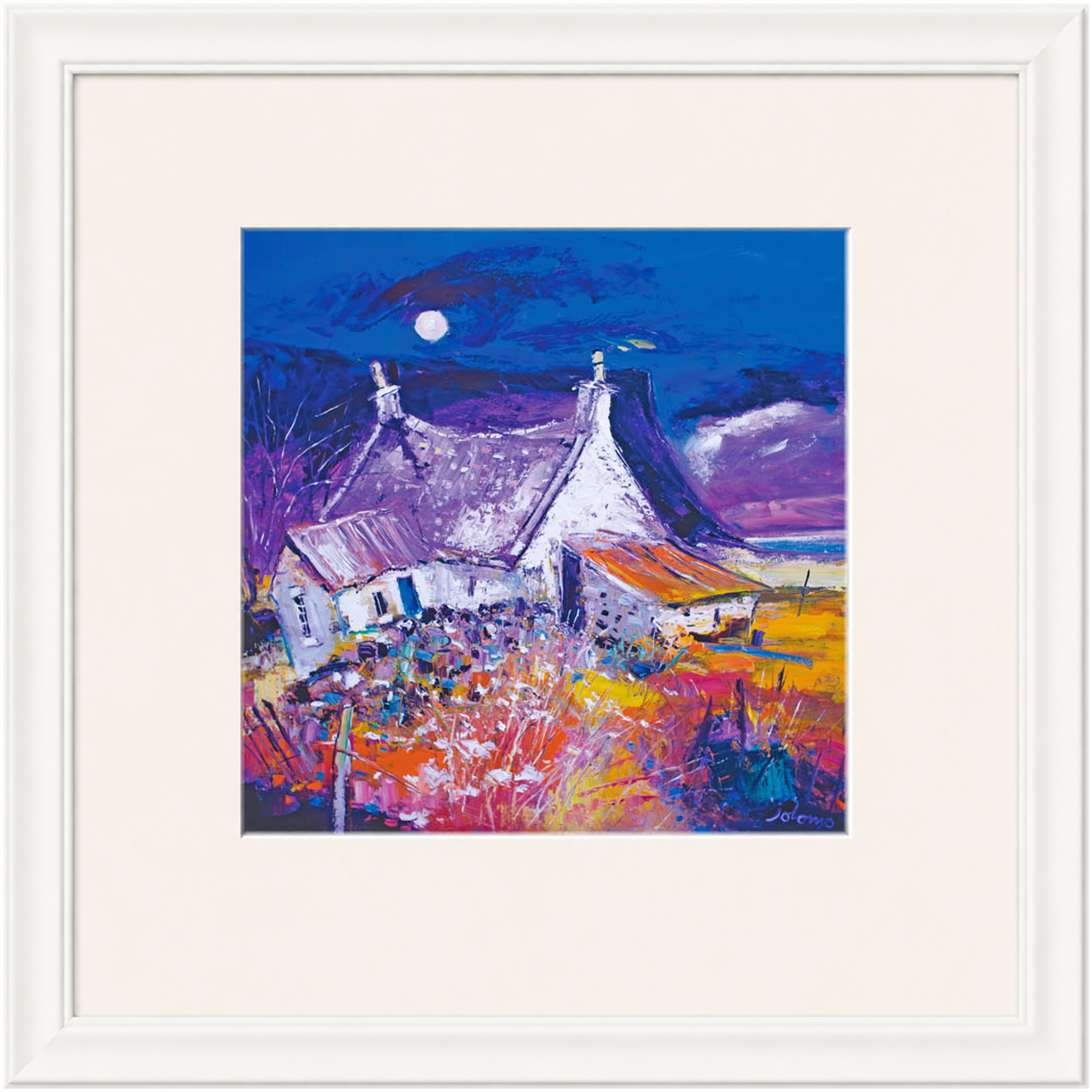 Evening Falls on Archie Baldie's, Gribun by Jolomo - Scottish landscape artwork framed wall art print, product image 10