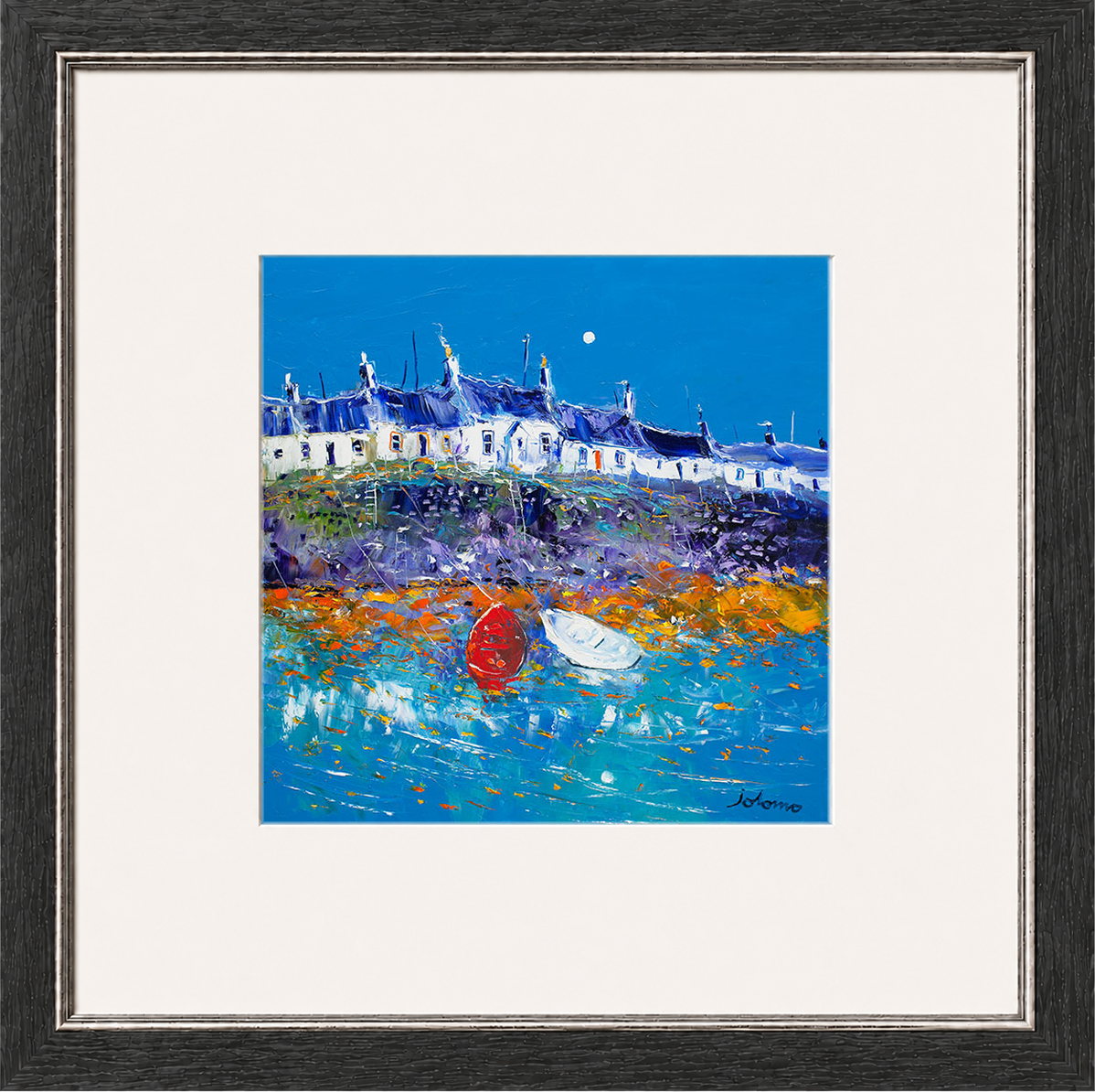 Evening Light Portnahaven, Islay by Jolomo - Scottish landscape artwork framed wall art print
