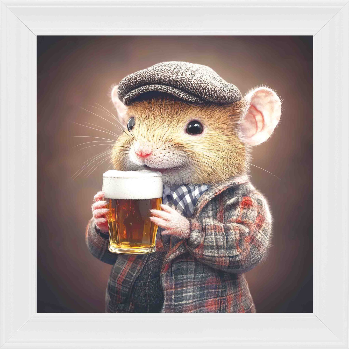 Field Mouse Real Ale Framed Wall Art - White
