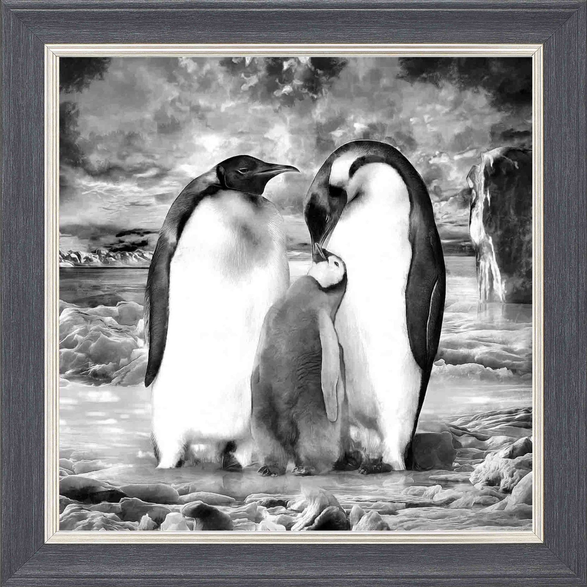 Forever Family S Framed Wall Art - Grey with Silver Trim