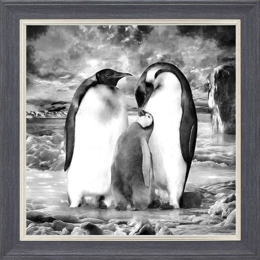 Forever Family S Framed Wall Art - Grey with Silver Trim