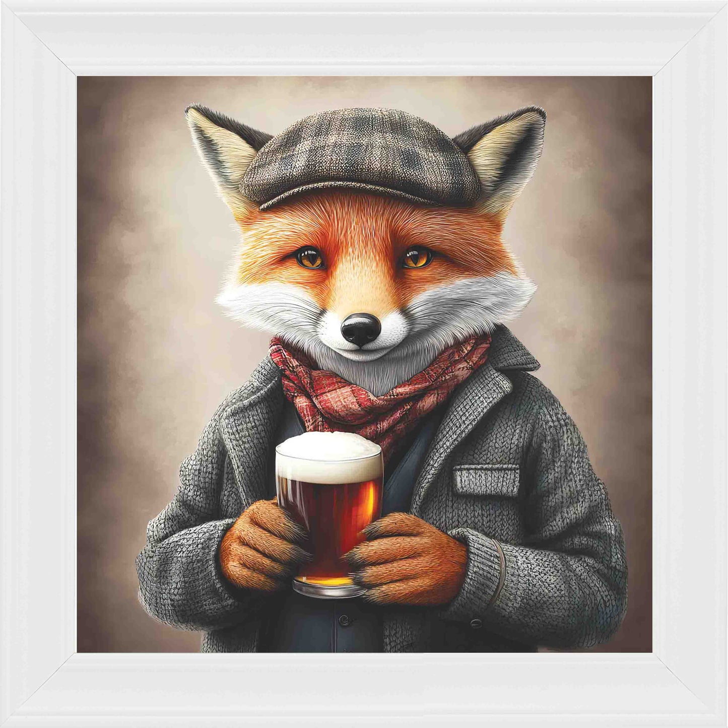 Fox Real Ale Framed Wall Art - White