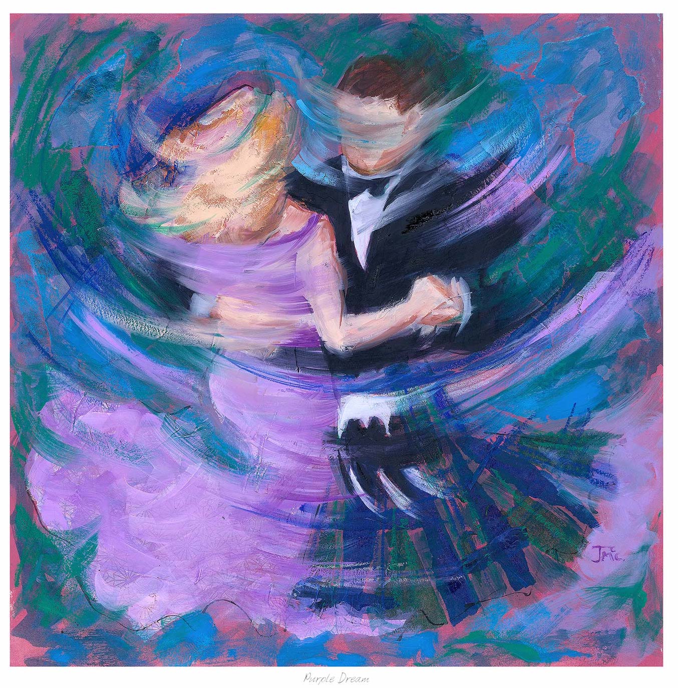 Purple Dream Ceilidh Dancers by Janet McCrorie