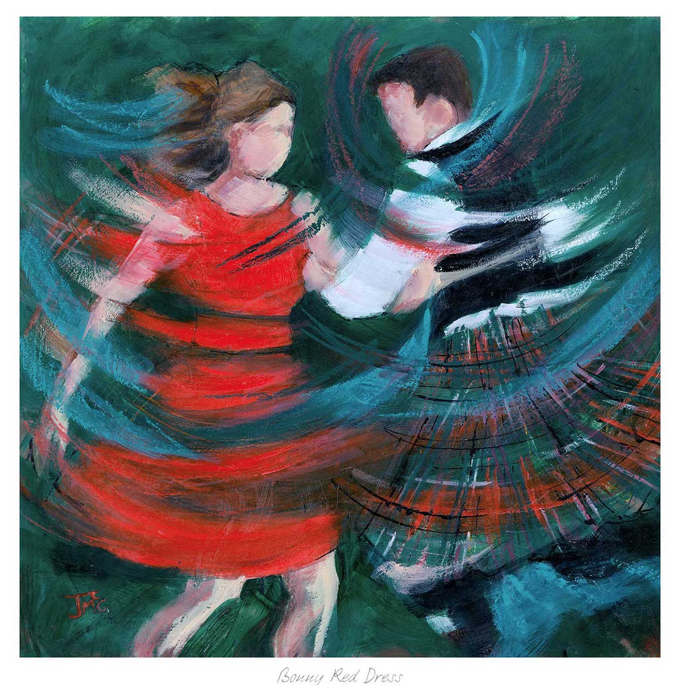 Bonny Dress Ceilidh Dancers by Janet McCrorie