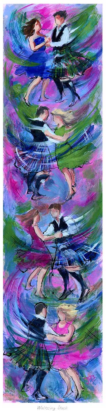 Waltzing Stack Ceilidh Dancers by Janet McCrorie