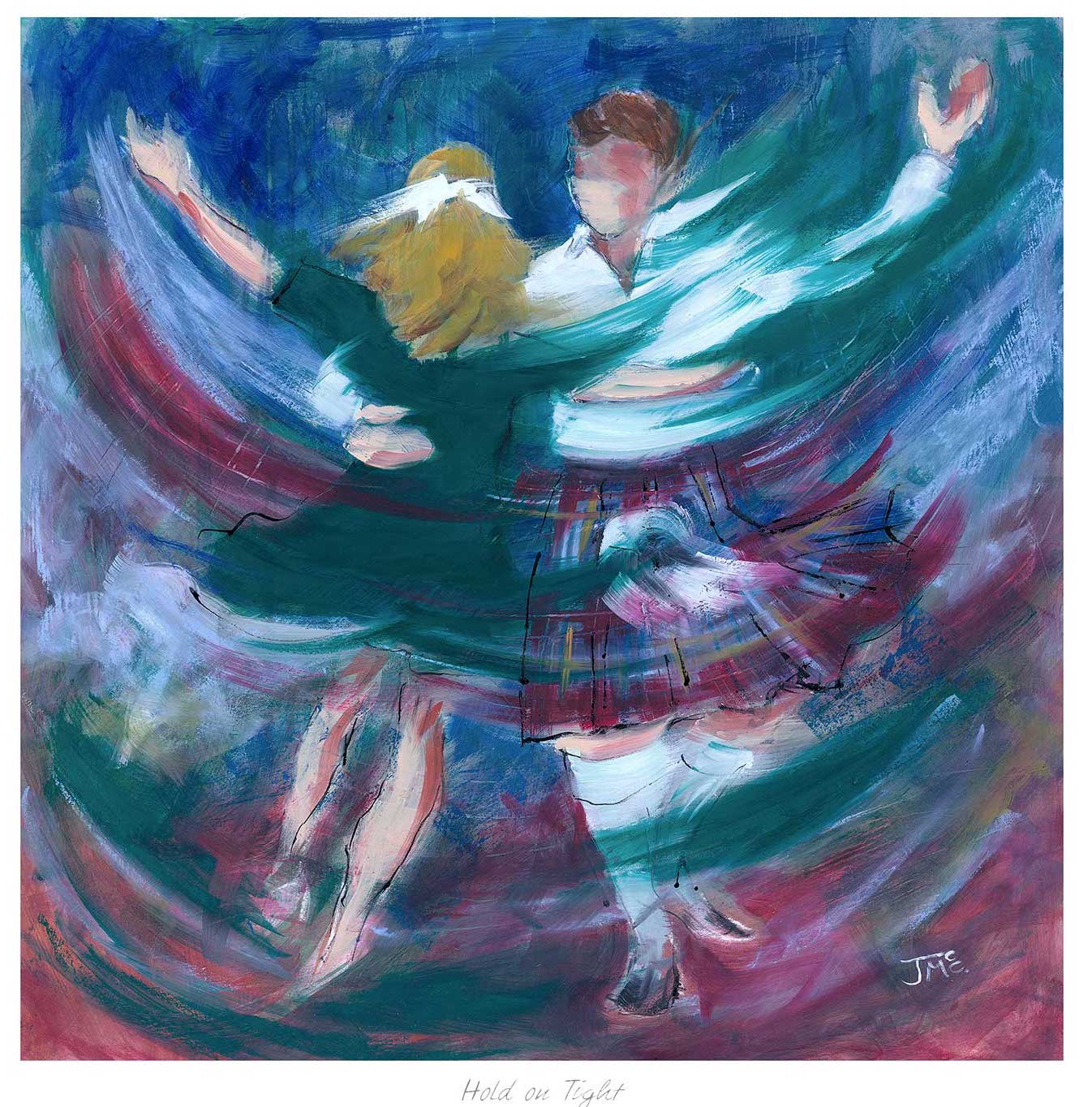 Hold on Tight Ceilidh Dancers by Janet McCrorie