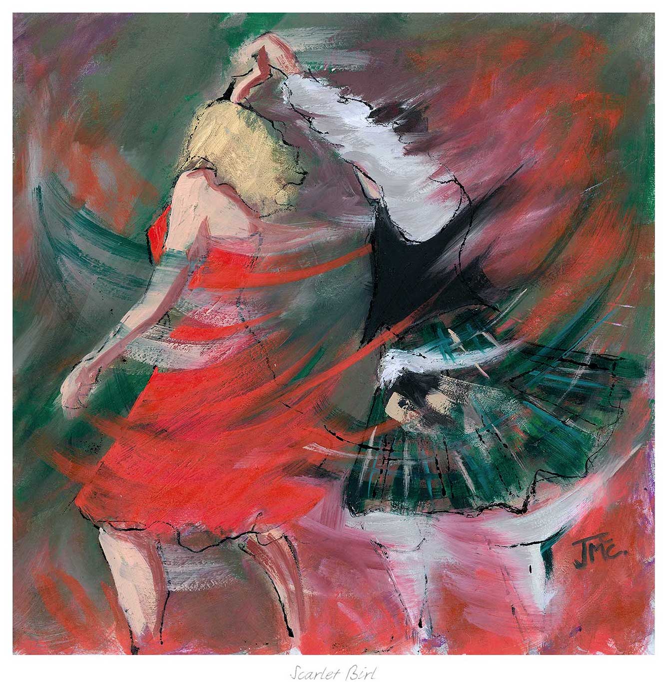 Scarlet Birl Ceilidh Dancers by Janet McCrorie