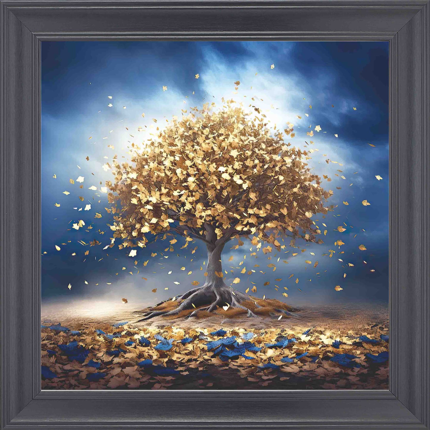 Gold Oak Royal Skies Framed Wall Art - Black