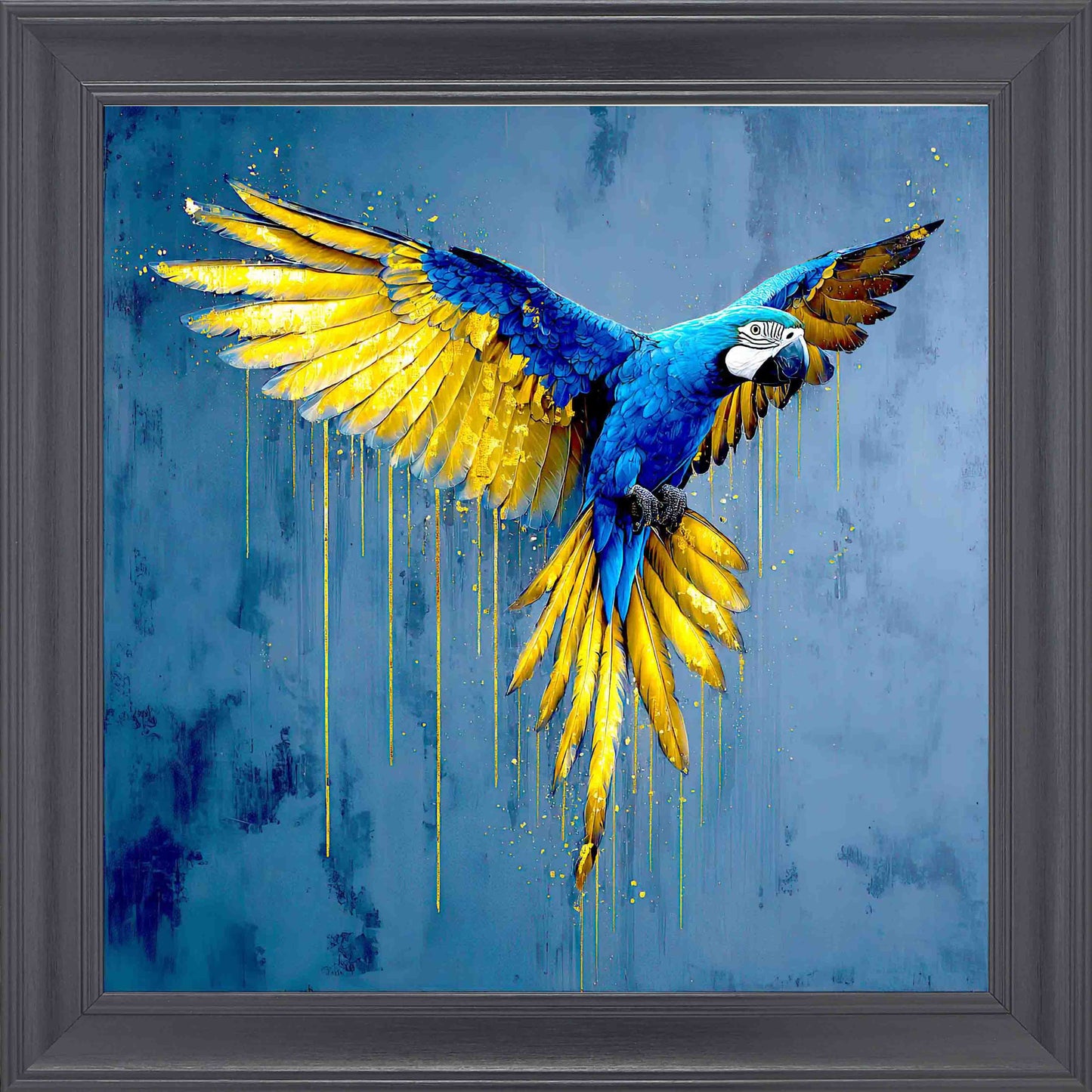 Gold Parrakeet Framed Wall Art - Black