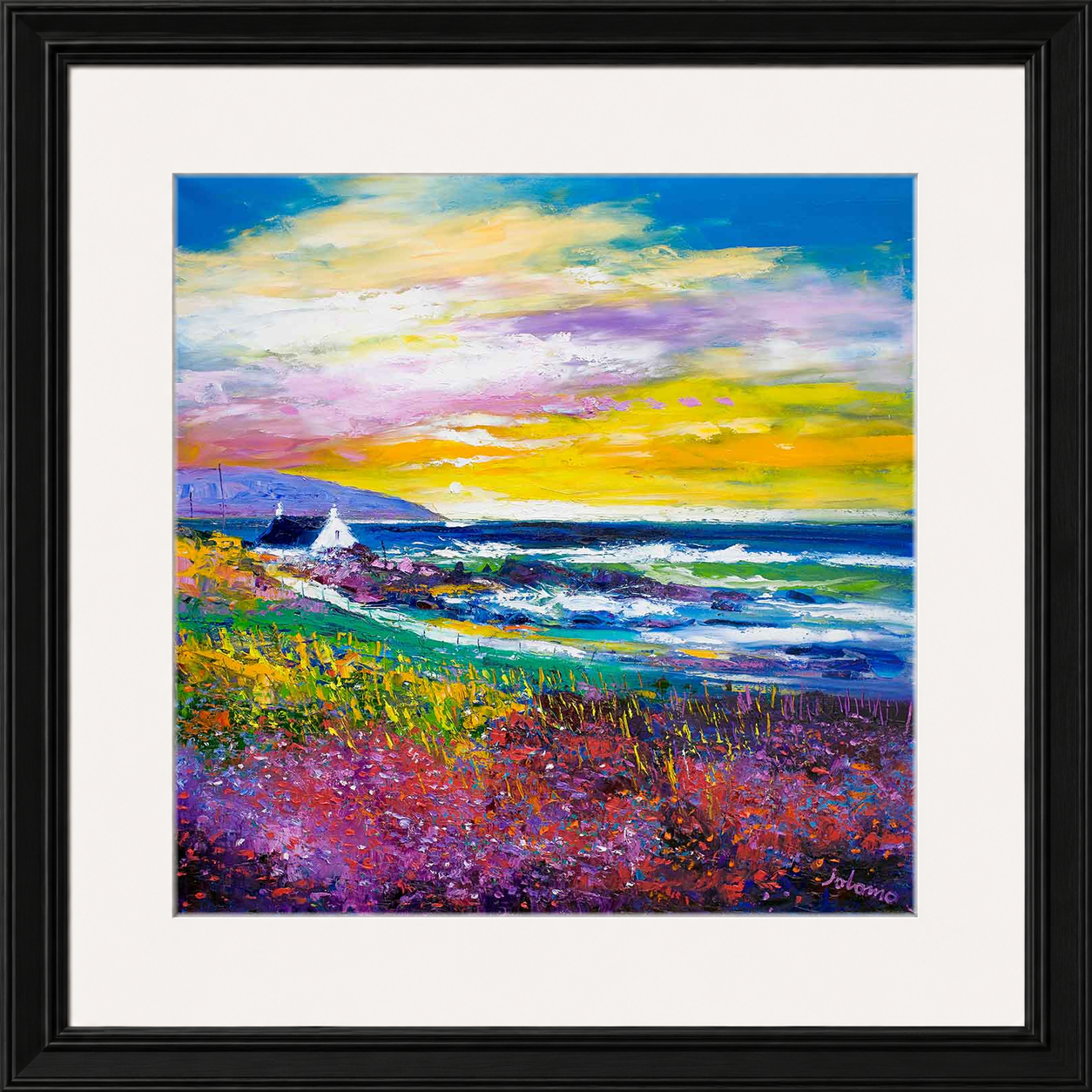 Heather & Wild Flowers, Westport, Kintyre by Jolomo - floral artwork framed wall art print, product image 21