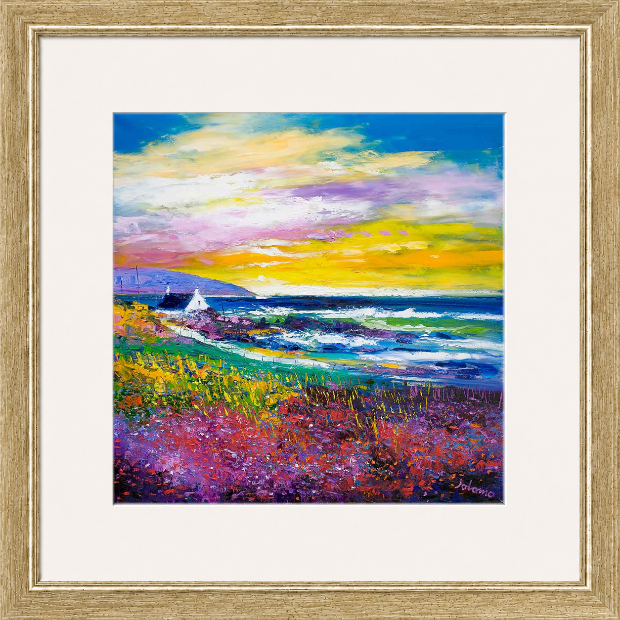 Heather & Wild Flowers, Westport, Kintyre by Jolomo - floral artwork framed wall art print, product image 18