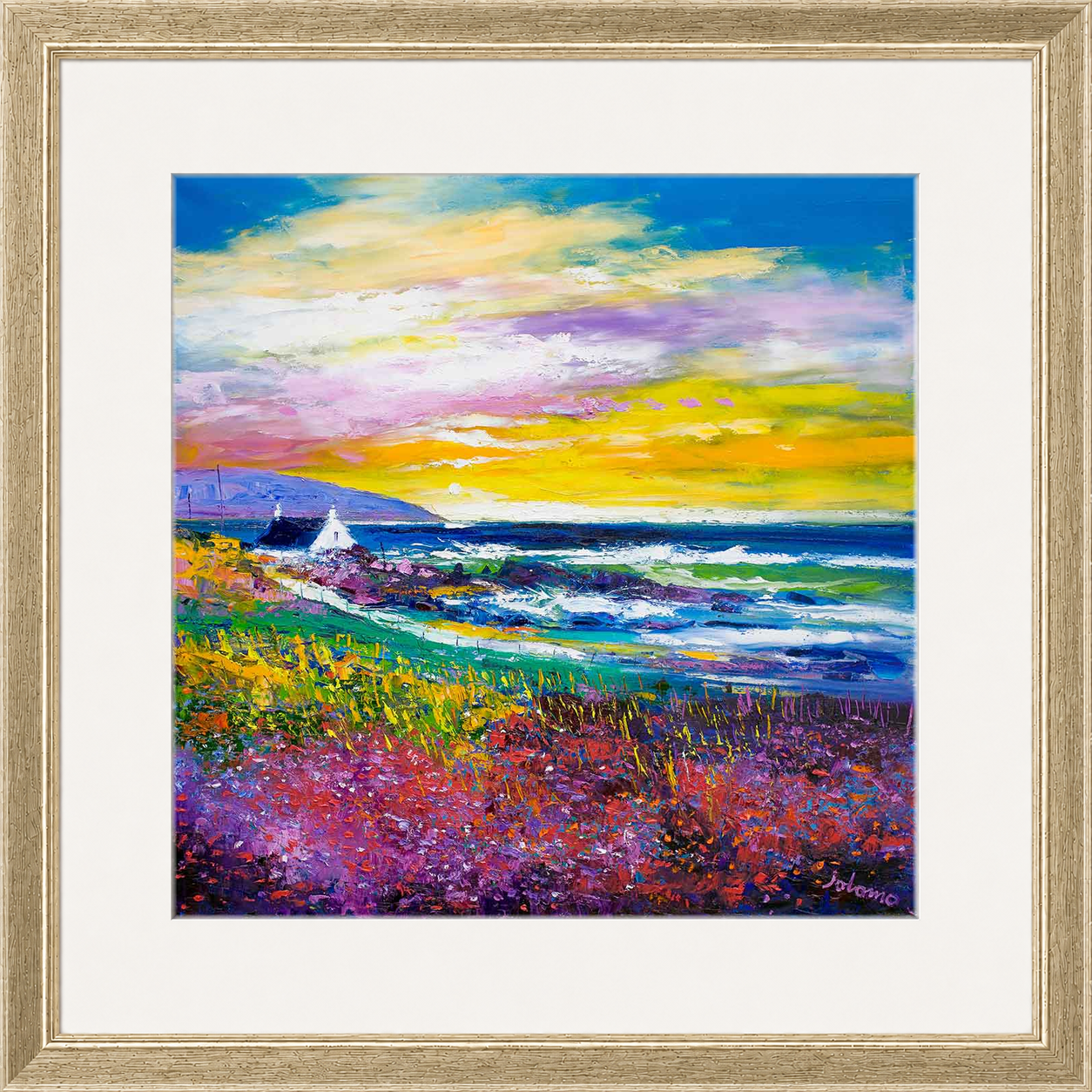 Heather & Wild Flowers, Westport, Kintyre by Jolomo - floral artwork framed wall art print, product image 24