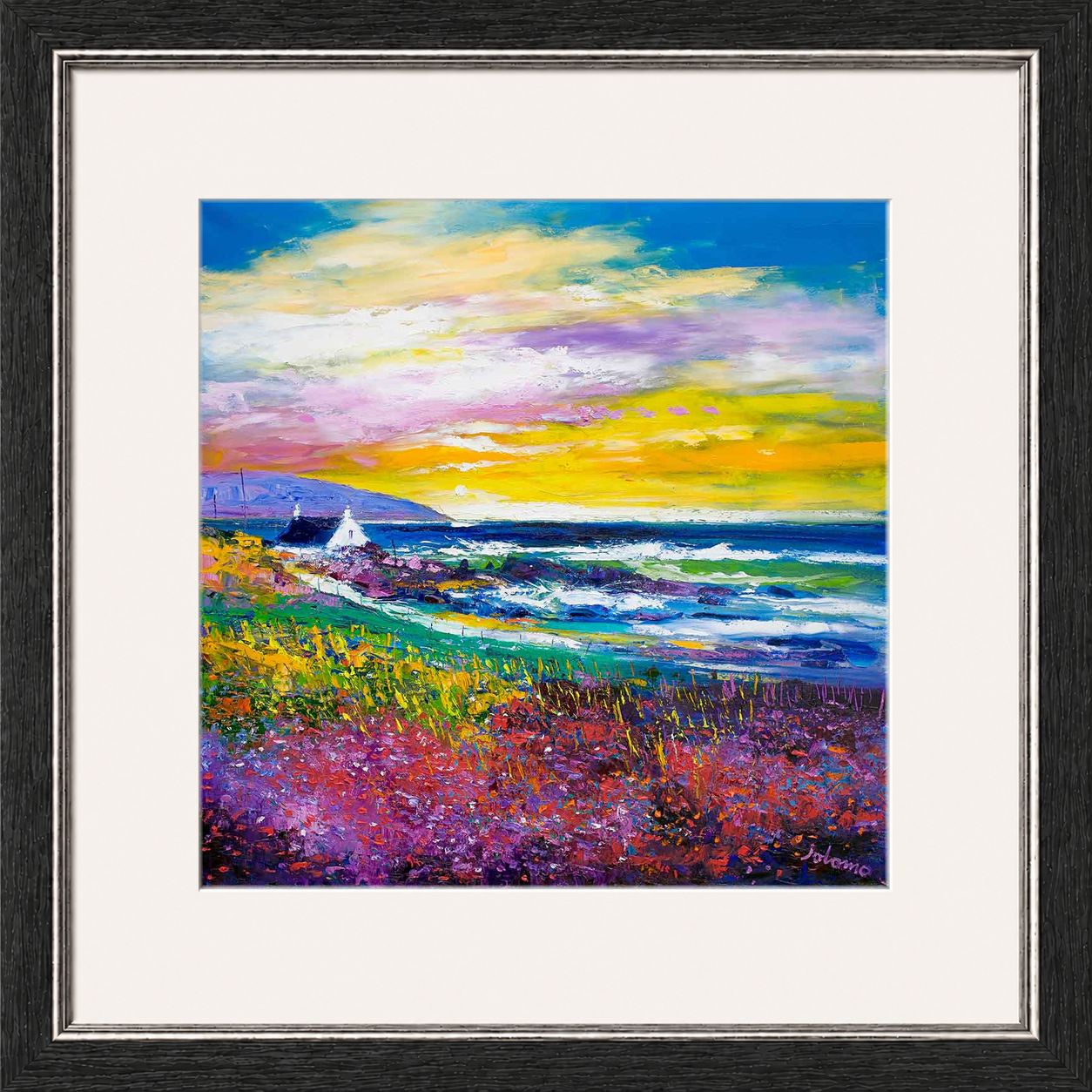 Heather & Wild Flowers, Westport, Kintyre by Jolomo - floral artwork framed wall art print, product image 14