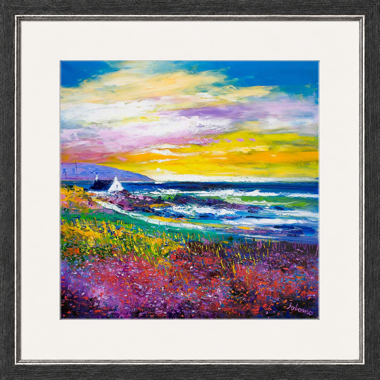 Heather & Wild Flowers, Westport, Kintyre by Jolomo - floral artwork framed wall art print, product image 20