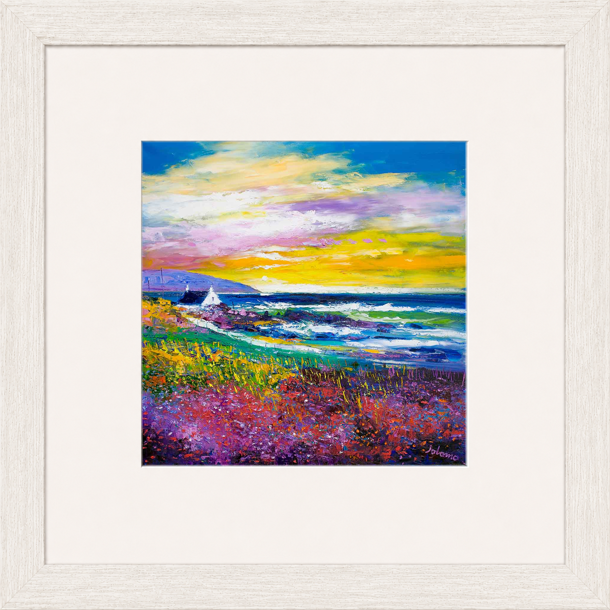 Heather & Wild Flowers, Westport, Kintyre by Jolomo - floral artwork framed wall art print, product image 13