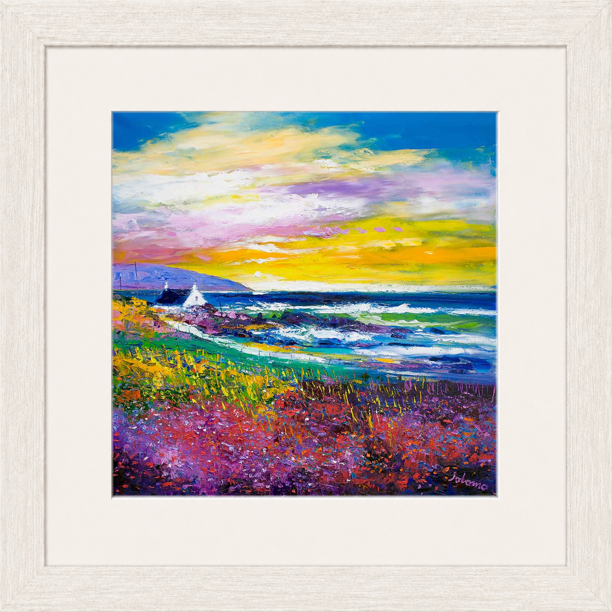 Heather & Wild Flowers, Westport, Kintyre by Jolomo - floral artwork framed wall art print, product image 19