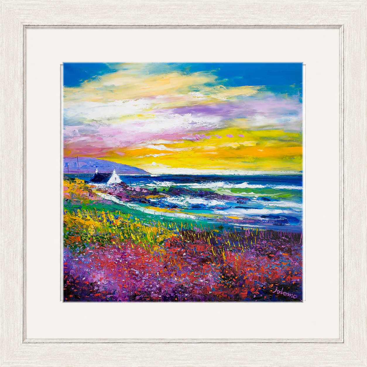 Heather & Wild Flowers, Westport, Kintyre by Jolomo - floral artwork framed wall art print, product image 25
