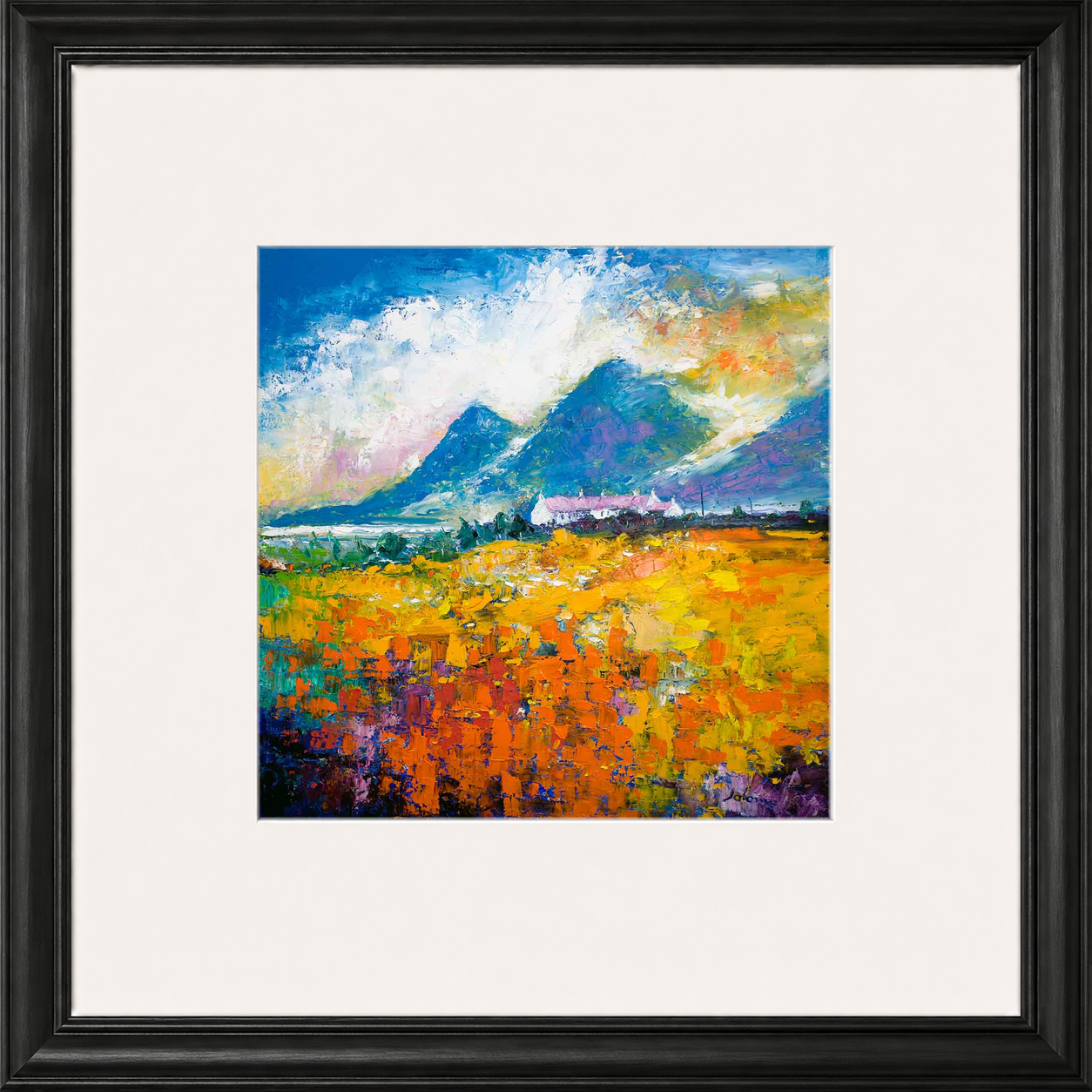 Heatherhouses, Islay looking to the Paps of Jura by John Lowrie Morrison (Jolomo) Framed Art