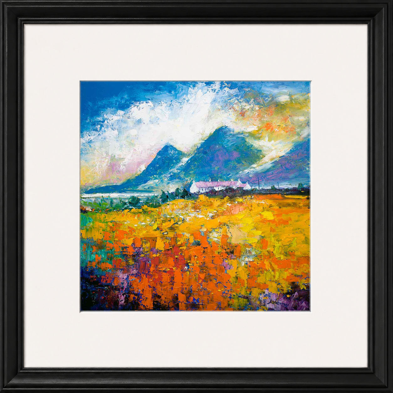 Heatherhouses, Islay looking to the Paps of Jura by John Lowrie Morrison (Jolomo) Framed Art