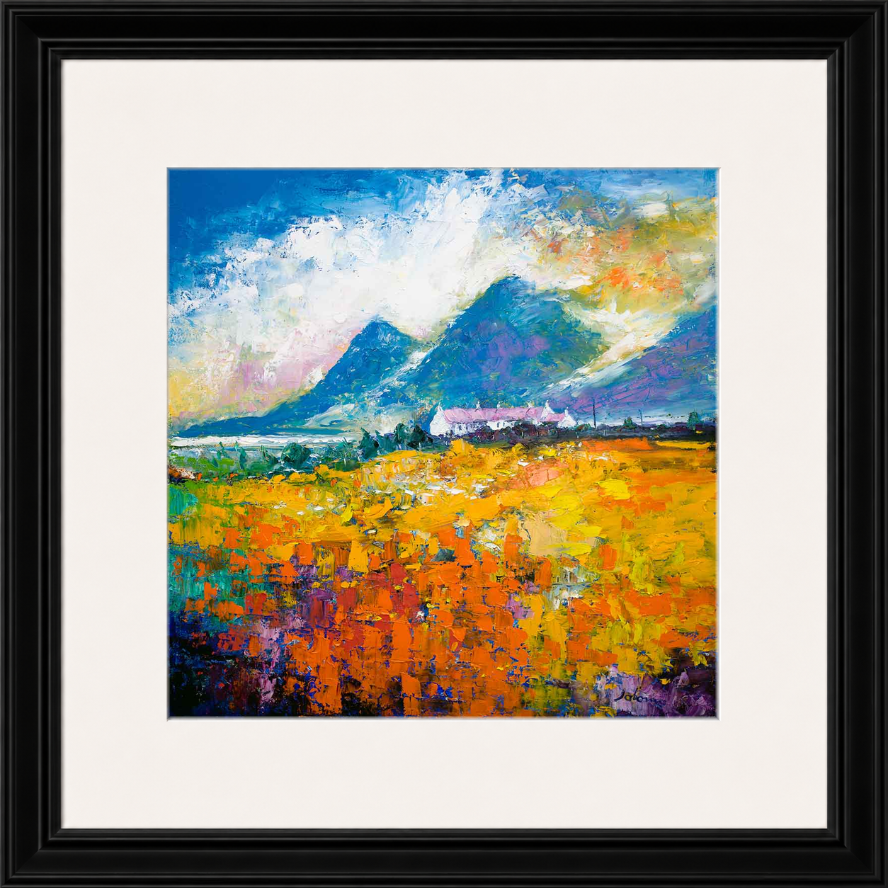 Heatherhouses, Islay looking to the Paps of Jura by John Lowrie Morrison (Jolomo) Framed Art
